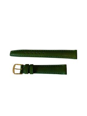 Vintage Town & Country Canada Green Leather Watch Strap Band Gold Buckle 16R